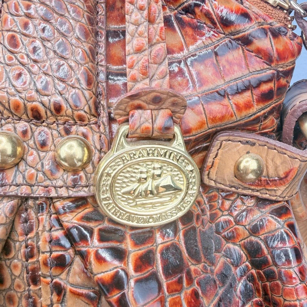 Brahmin croc embossed